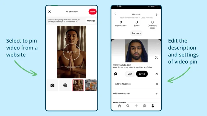 Pinterest Video Uploader interface